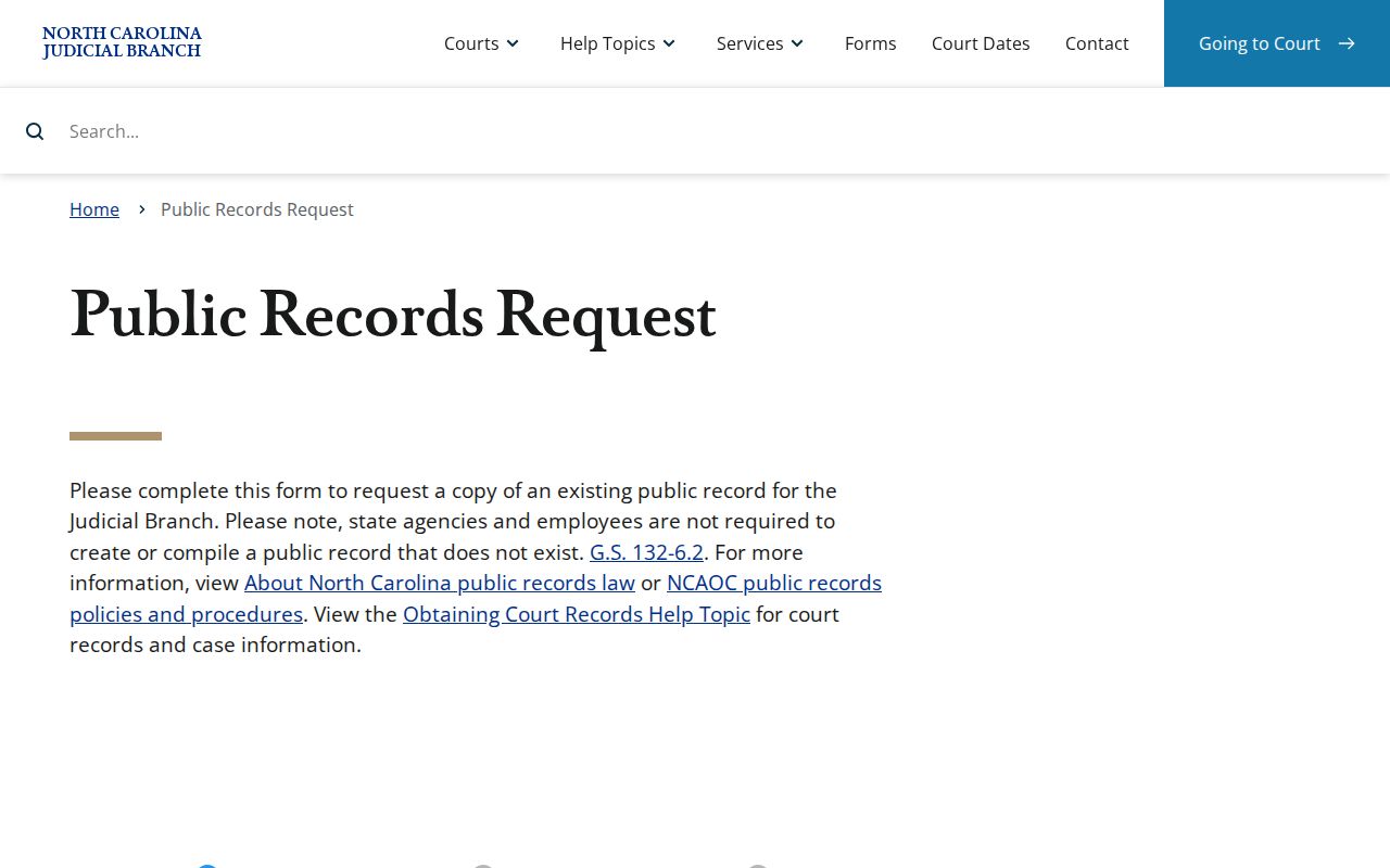 Catawba County case lookup NCAOC public records request distinction