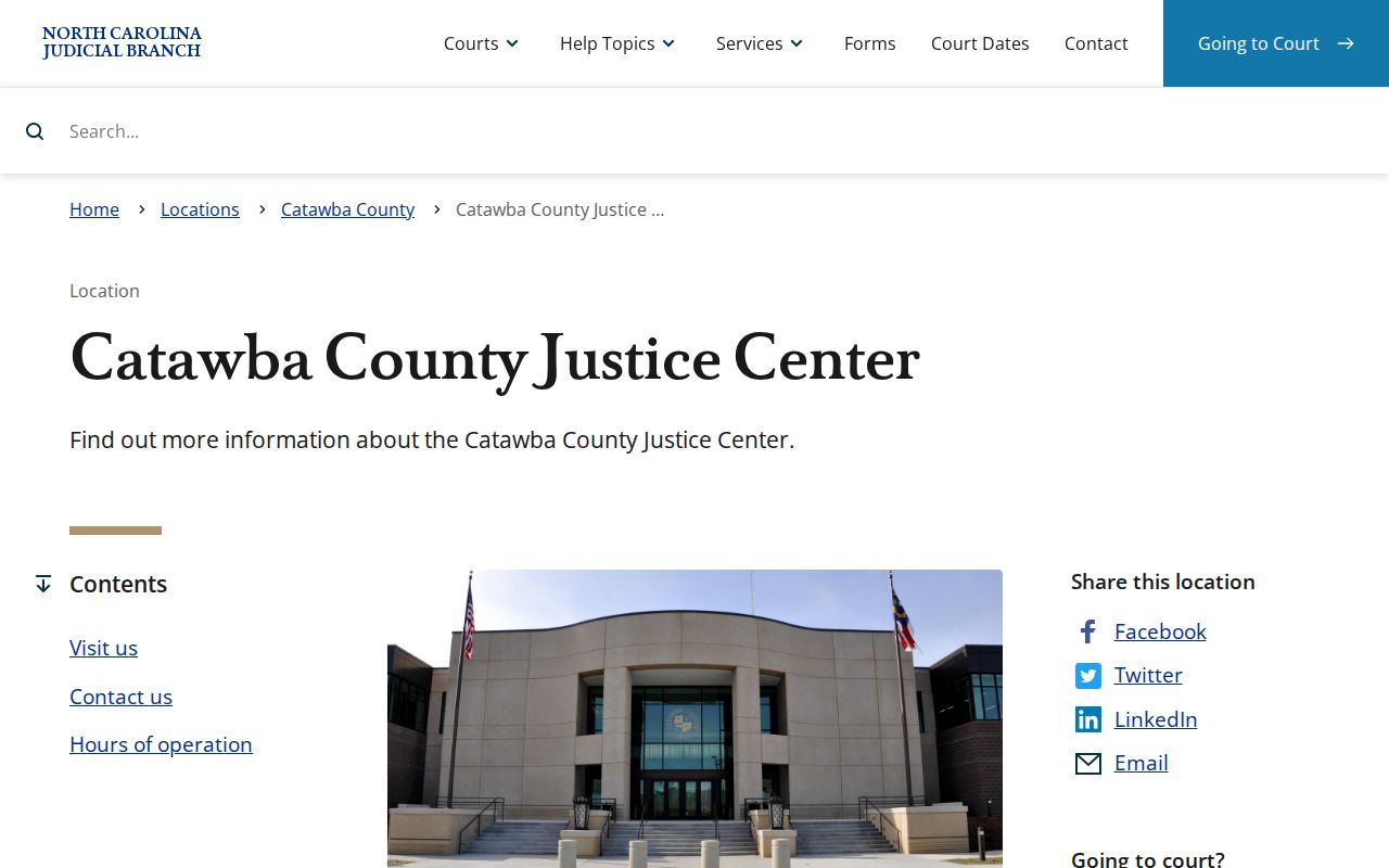 Catawba County court docket Justice Center location