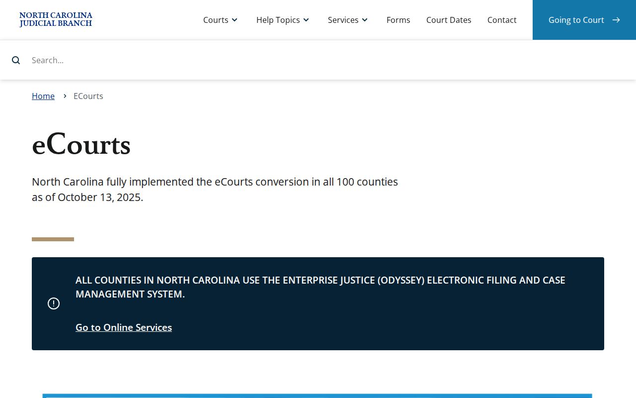Catawba County court docket eCourts system overview