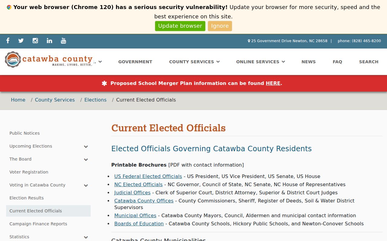 Catawba County court docket municipality list