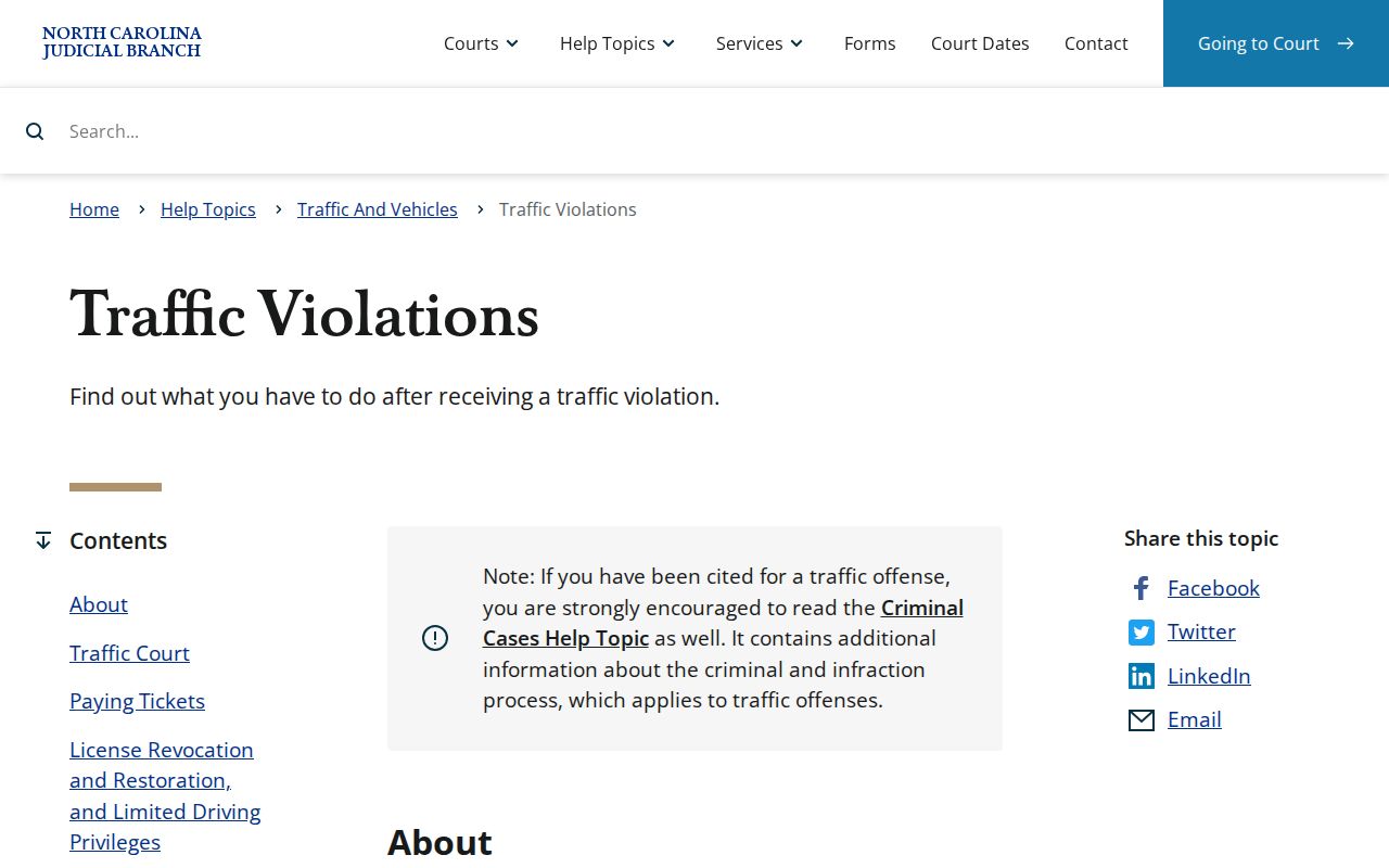 Catawba County traffic tickets North Carolina traffic violations guidance