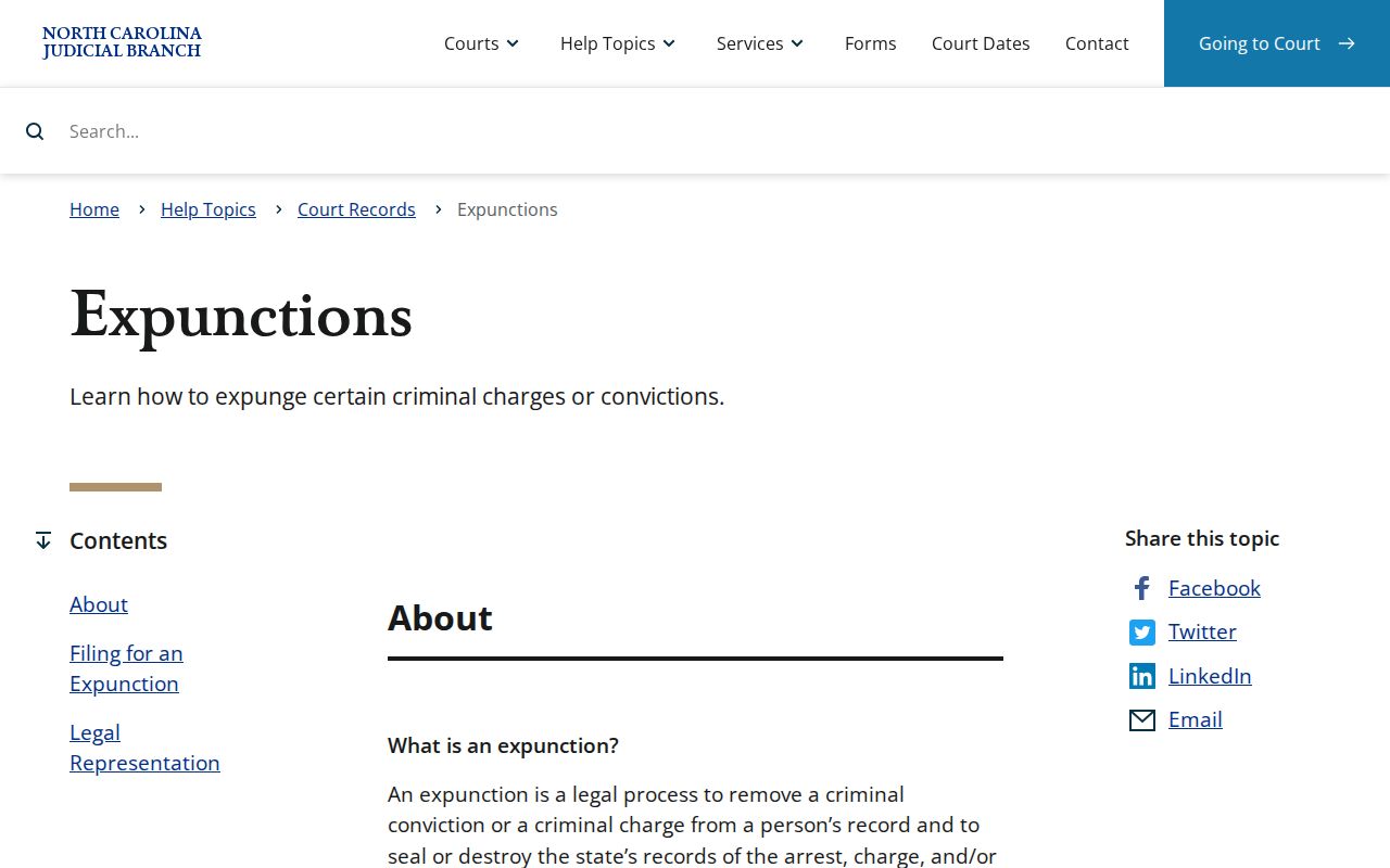 Catawba County traffic tickets North Carolina expunction guidance